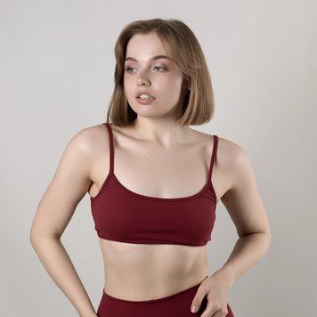 Спортивный топ на тонких бретелях. Бордовый 2308-S-2478-BD-BF-GIG фото