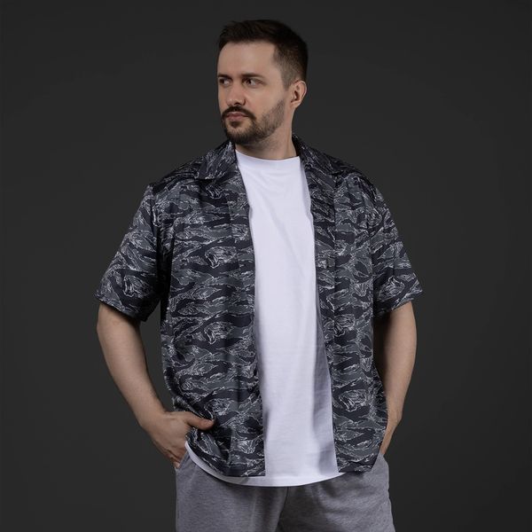 Гавайська сорочка Surf. Black Tiger Stripes Camo 706-btsc-s фото