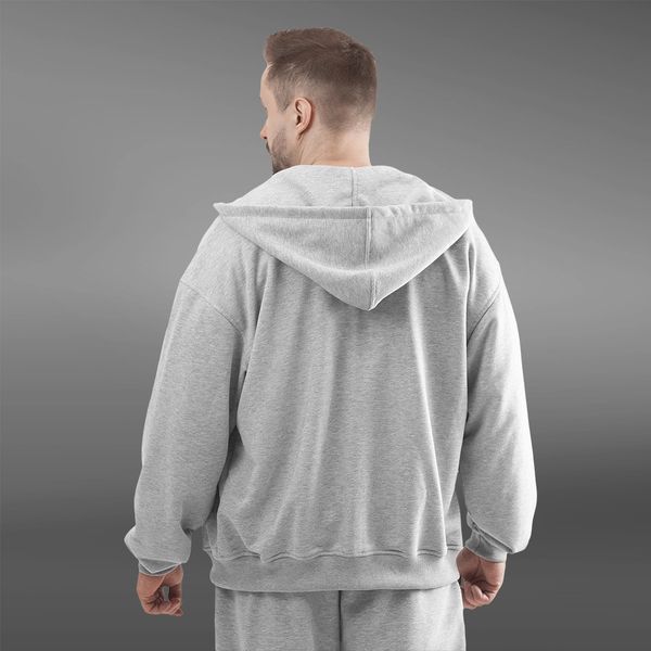 Худі на застібці з капюшоном Oversize. Сірий 843-gr-s фото